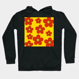 retro hippy flower power pop art pattern Hoodie